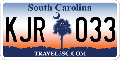 SC license plate KJR033