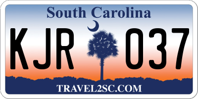 SC license plate KJR037