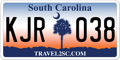 SC license plate KJR038