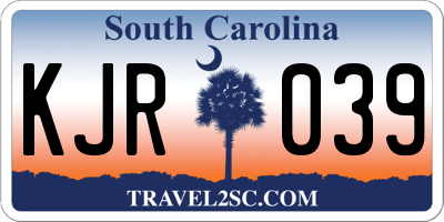 SC license plate KJR039