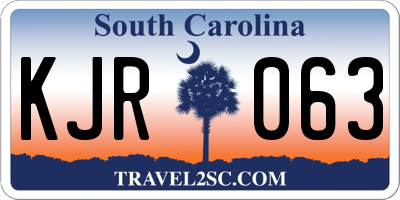 SC license plate KJR063