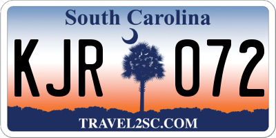 SC license plate KJR072