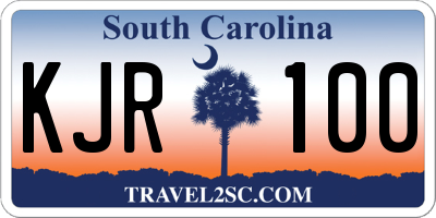 SC license plate KJR100
