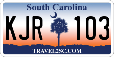 SC license plate KJR103