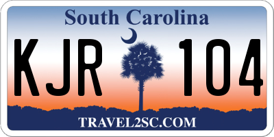 SC license plate KJR104