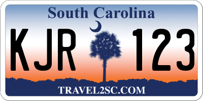 SC license plate KJR123