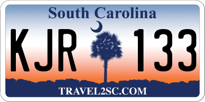 SC license plate KJR133