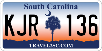 SC license plate KJR136