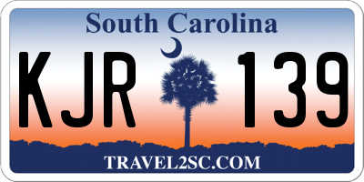 SC license plate KJR139