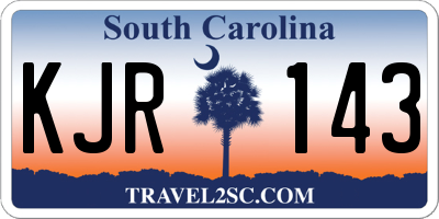 SC license plate KJR143