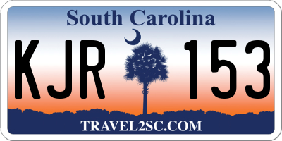 SC license plate KJR153