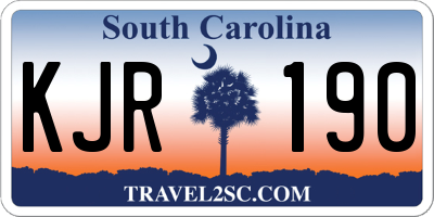 SC license plate KJR190