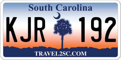 SC license plate KJR192