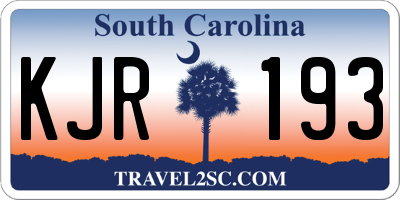 SC license plate KJR193