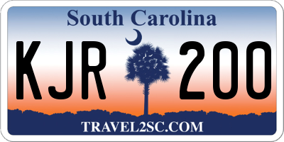 SC license plate KJR200