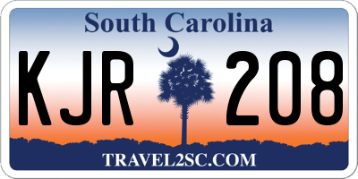 SC license plate KJR208
