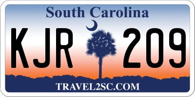 SC license plate KJR209