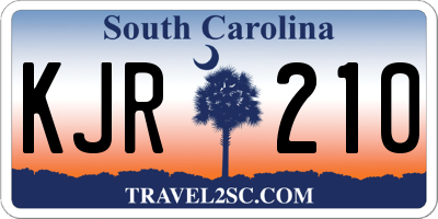 SC license plate KJR210
