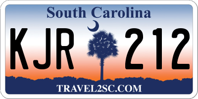 SC license plate KJR212