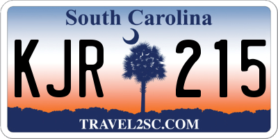 SC license plate KJR215