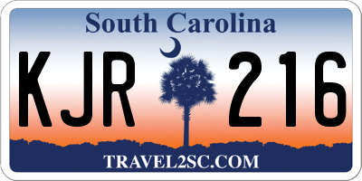 SC license plate KJR216