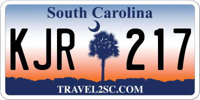 SC license plate KJR217