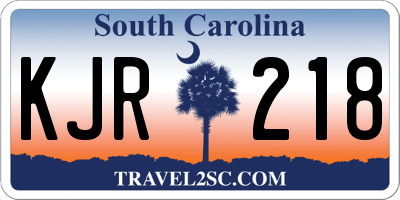 SC license plate KJR218