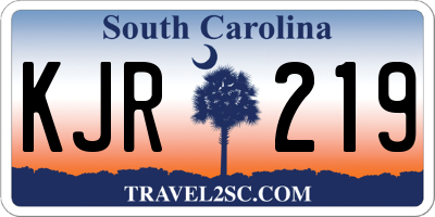 SC license plate KJR219