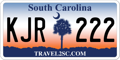 SC license plate KJR222
