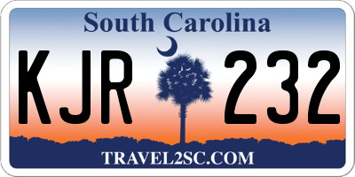 SC license plate KJR232