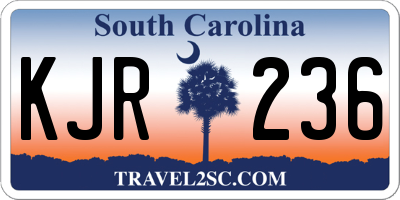 SC license plate KJR236
