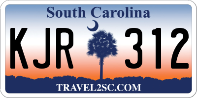 SC license plate KJR312