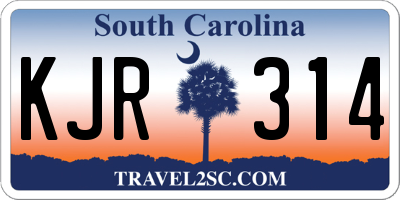 SC license plate KJR314