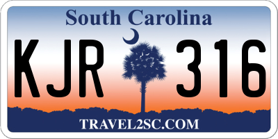 SC license plate KJR316