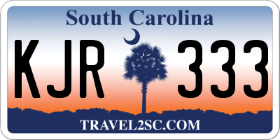 SC license plate KJR333