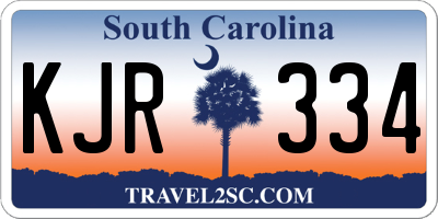 SC license plate KJR334