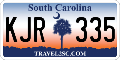 SC license plate KJR335