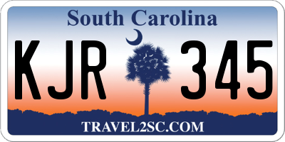 SC license plate KJR345