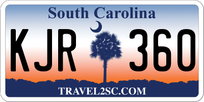 SC license plate KJR360