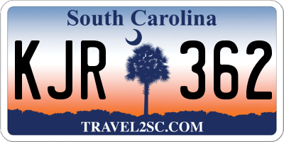 SC license plate KJR362