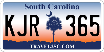 SC license plate KJR365