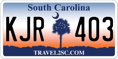 SC license plate KJR403