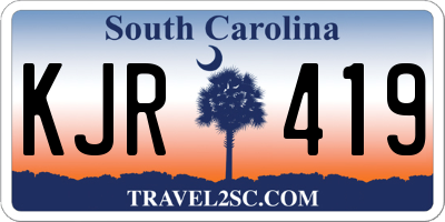 SC license plate KJR419