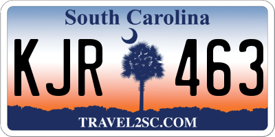 SC license plate KJR463