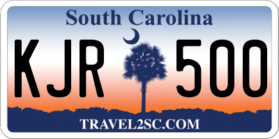 SC license plate KJR500