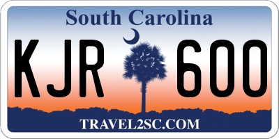 SC license plate KJR600