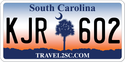 SC license plate KJR602