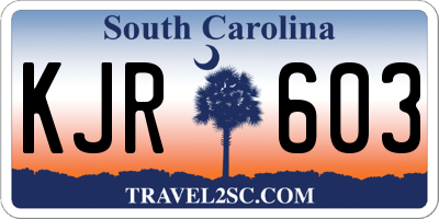 SC license plate KJR603
