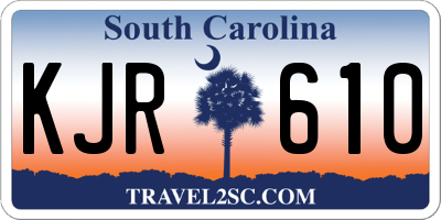 SC license plate KJR610