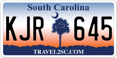 SC license plate KJR645